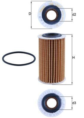 Ford Yag Filtresi Yeni Focus-Connect-Kuga 1.5 Tdci 17> 2008-208-3008 II-301-308 II-5008 II-508-Expert-Par - Mahle Ox1267d