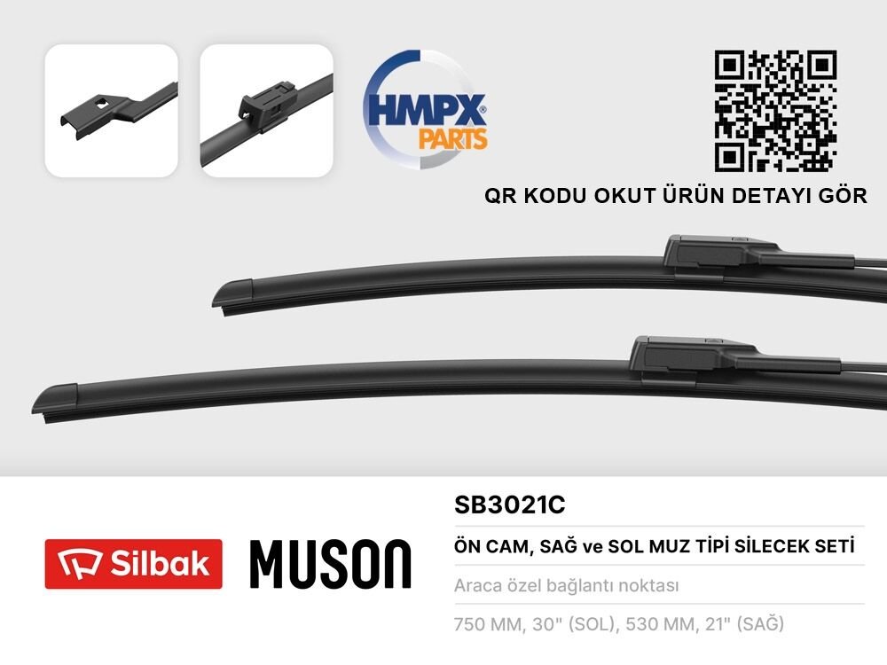 ÖN SİLECEK SÜPÜRGE TAKIM : MUZ TİPİ (750 MM+530 MM TRANSIT V-363  14>
