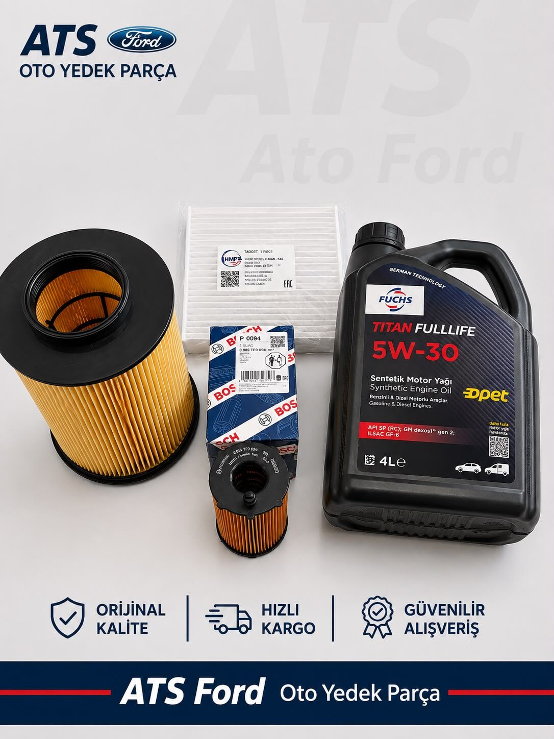 FOCUS 2008-2012 TDCİ - OPET 5/30 4LT MOTOR YAĞI- BOSCH YAĞ FİLTRESİ -HAVA FİLTRESİ-POLEN FİLTRESİ