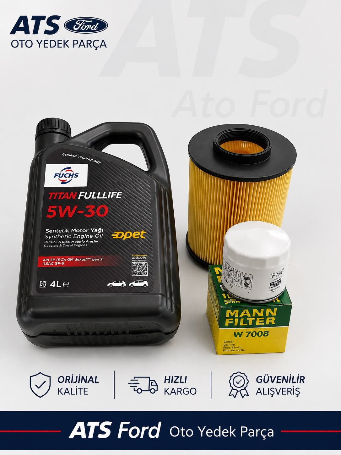 FOCUS 2.5-3 BENZİNLİ (2009-2018) OPET 5W30 4LT MOTOR YAĞI-YAĞ FİLTRESİ MANN-HAVA FİLTRESİ