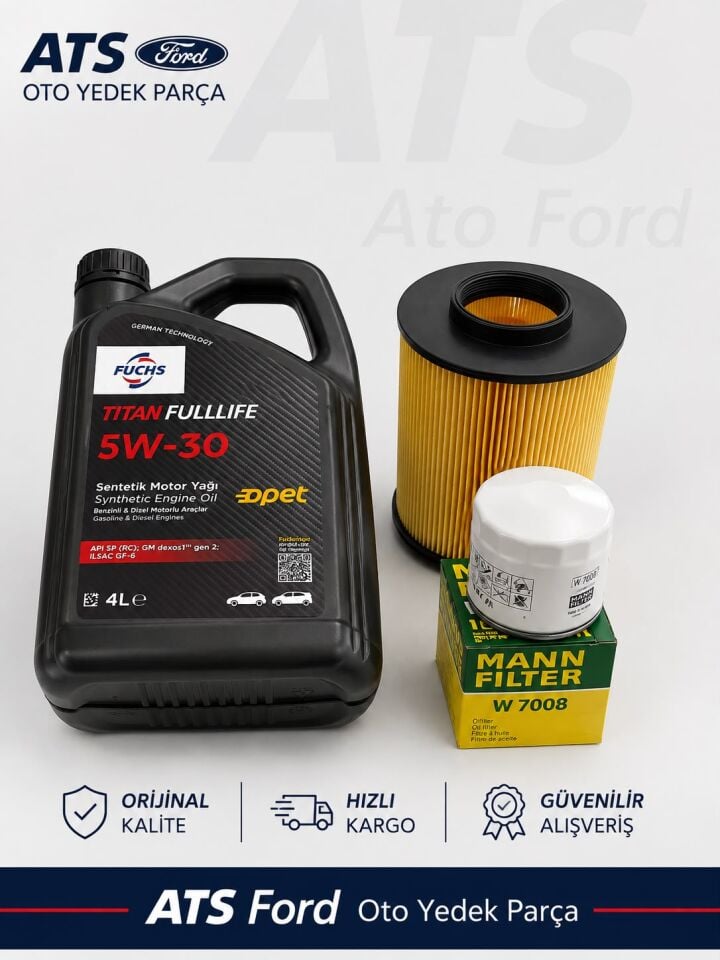 FOCUS 2.5-3 BENZİNLİ (2009-2018) OPET 5W30 4LT MOTOR YAĞI-YAĞ FİLTRESİ MANN-HAVA FİLTRESİ