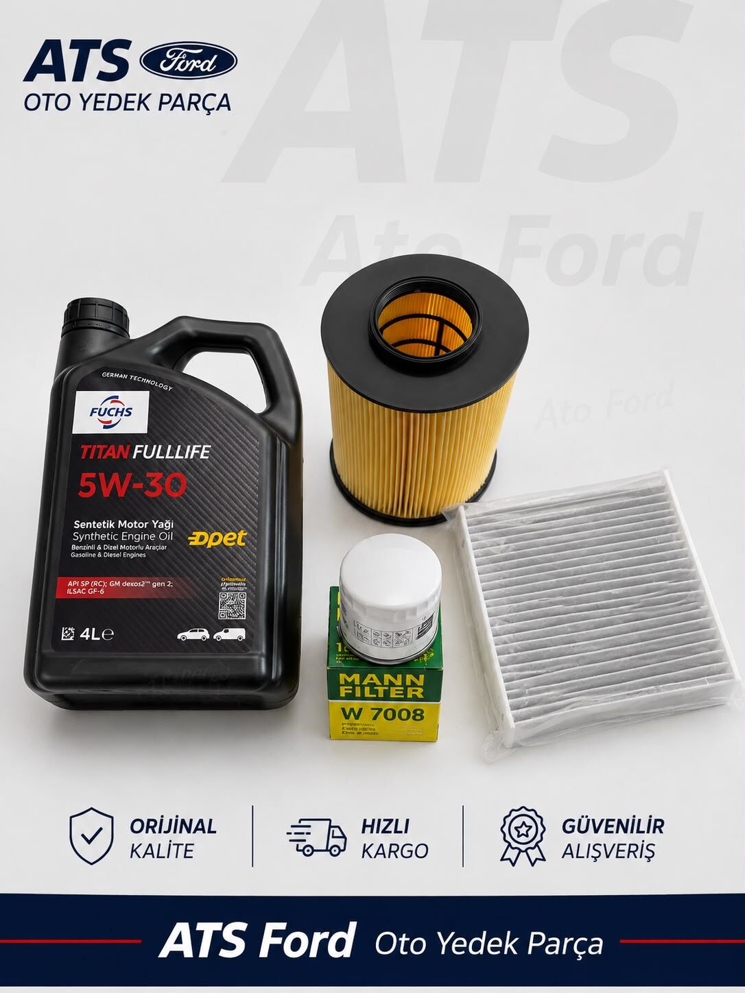 FOCUS 3 BENZİNLİ (2011-2018) OPET 5W30 4LT MOTOR YAĞI-YAĞ FİLTRESİ MANN-HAVA FİLTRESİ-POLEN FİLTRESİ