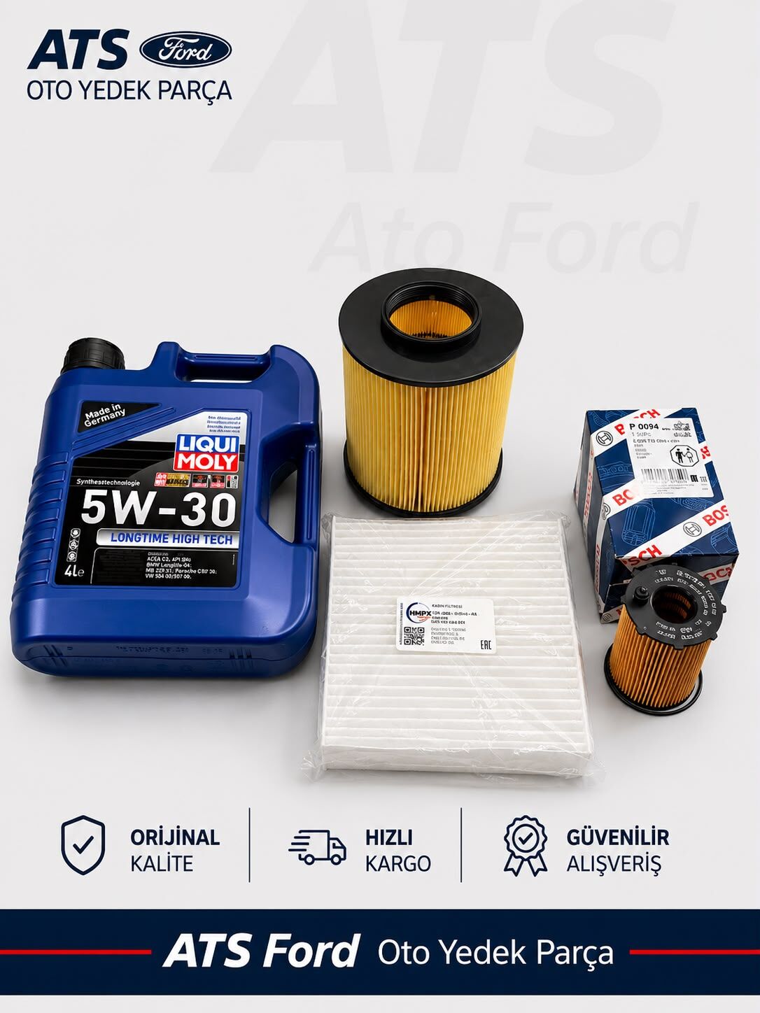 FOCUS 2.5 1.6 TDCİ (2008-2012) LIQUIMOLY 5/30 4LT MOTOR YAĞI-YAĞ FİLTRESİ BOSCH-HAVA FİLTRESİ-POLEN FİLTRESİ