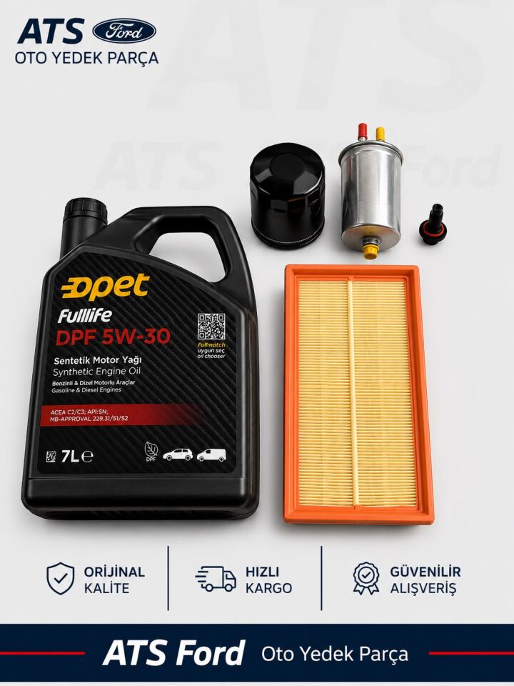 CONNECT 1.8 TDCİ (2003-2013) 75-90PS OPET 5W30 7LT - YAĞ FİLTRESİ  -HAVA FİLTRESİ -MAZOT FİLTRESİ BOSCH