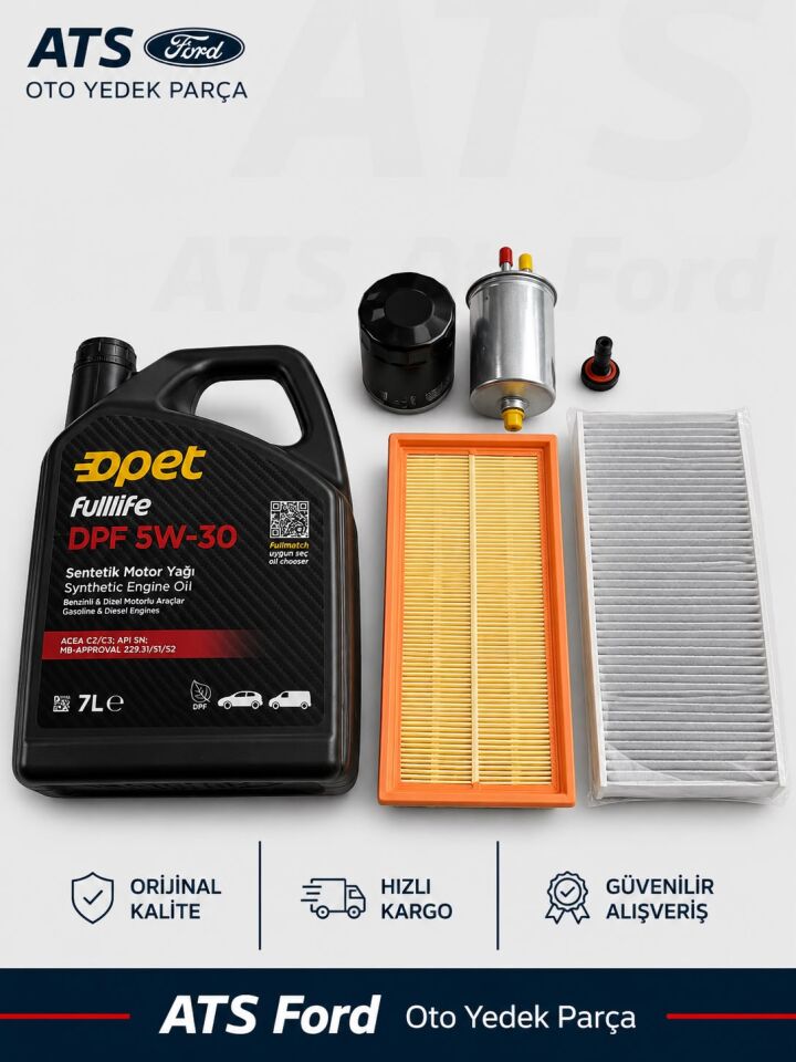 CONNECT 1.8 TDCİ (2003-2013) 75-90PS OPET 5W30 7LT - YAĞ FİLTRESİ -HAVA FİLTRESİ -MAZOT FİLTRESİ BOSCH-POLEN FİLTRESİ